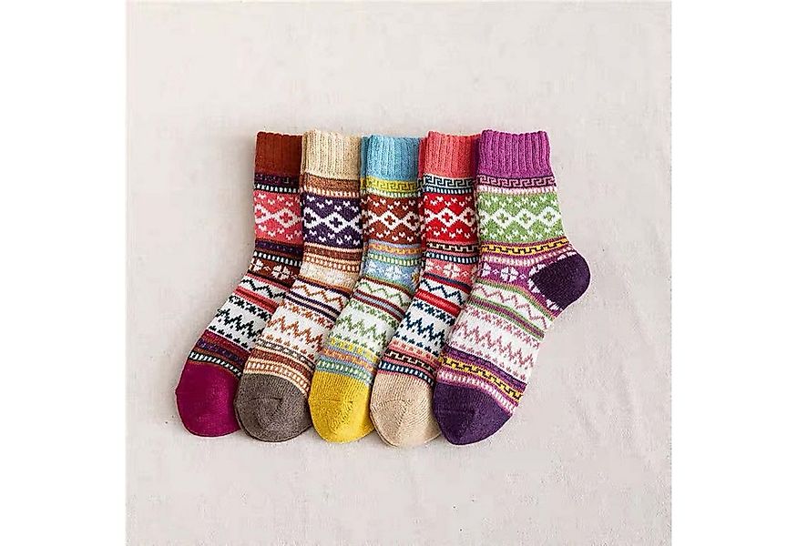 trends for living Freizeitsocken Unisex Stricksocken Retro-Wollsocken plus günstig online kaufen
