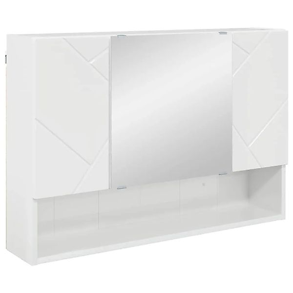 vidaXL Badezimmer-Spiegelschrank Hochglanz-Weiß 80 x 17 x 55 cm 883358 günstig online kaufen
