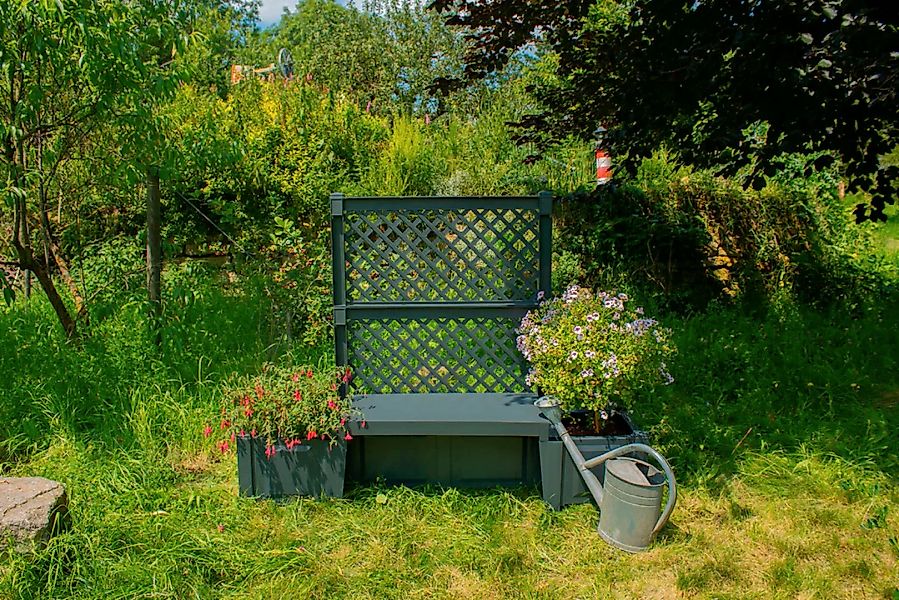 KHW Gartenbank "Kopenhagen", mit Spalier und zwei Pflanzkästen, anthrazit günstig online kaufen