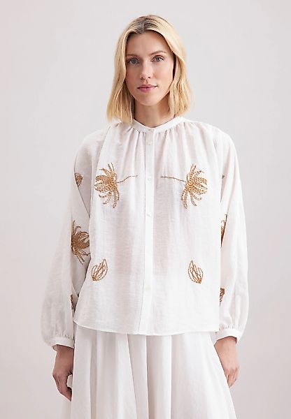 seidensticker Klassische Bluse "Schwarze Rose" 1/1 Rundhals Stickerei günstig online kaufen