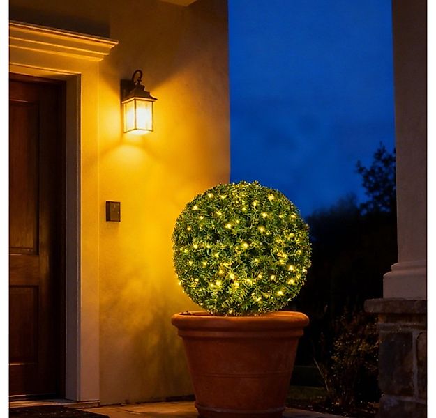 Kunstpflanze 40 cm LED Weihnachtskugel aus künstlicher Tanne Kunstpflanzen, günstig online kaufen