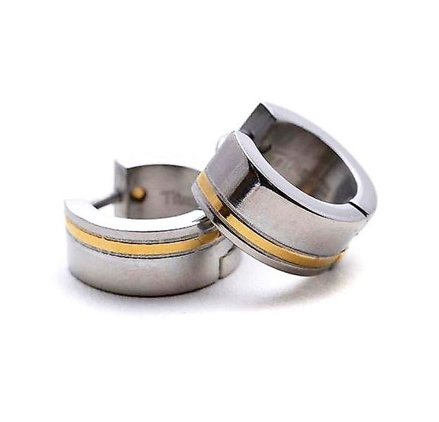 Vivance Klappcreolen Titan Creolen "Classic Line", mit PVD Goldstreifen günstig online kaufen