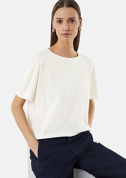 Comma Kurzarmshirt T-Shirt aus Baumwollmix mit günstig online kaufen
