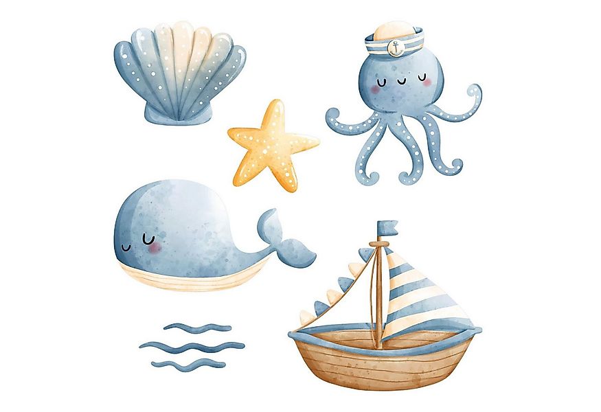 Tulup Wandsticker Wandtattoo Babyzimmer Meerestiere Kinder Wandaufkleber günstig online kaufen
