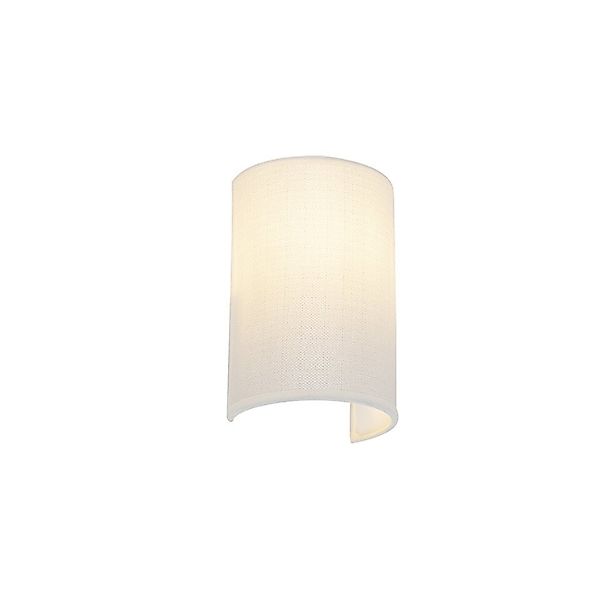 Qazqa Wandleuchte Drum, ohne Leuchtmittel, E27, Weiß, Modern, Textil, 1-fla günstig online kaufen