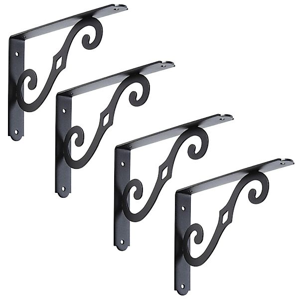 SOTECH 4 x Regalkonsole BLACKLINE II 20 x 14 x 2,5 cm Schwarz Tragkraft Bis günstig online kaufen