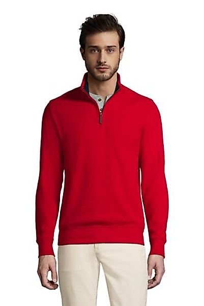 Zipper-Pullover aus Bedford-Ripp, Herren, Größe: L Normal, Rot, Baumwolle, günstig online kaufen