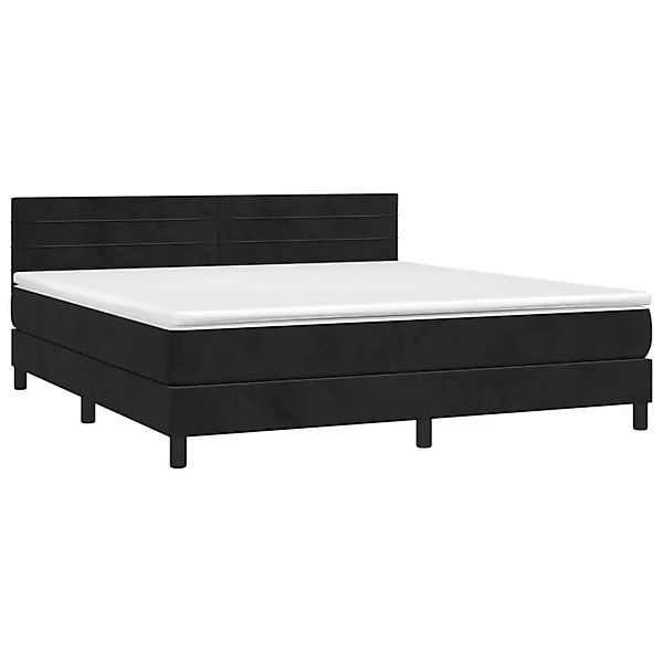 vidaXL Boxspringbett mit Matratze & LED Schwarz 160x200 cm Samt 3134473 günstig online kaufen