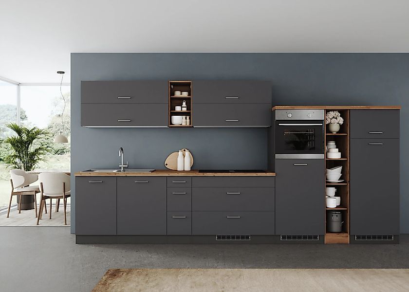 KOCHSTATION Küchenzeile "KS-Milan", Breite 390 cm, wahlweise mit E-Geräten, günstig online kaufen