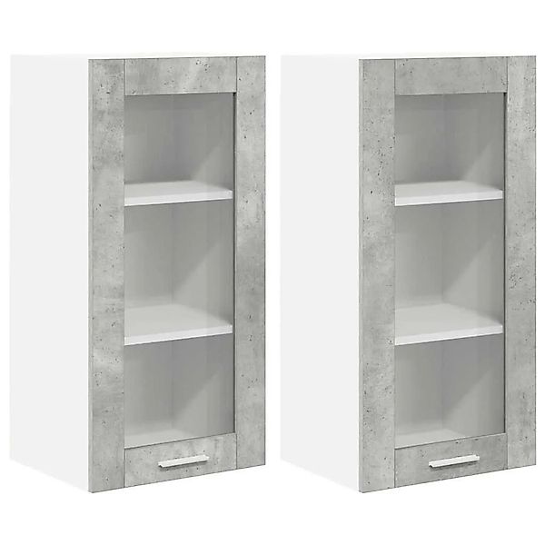 vidaXL Hängeschrank 2 Stk Beton Grau 40 x 31 x 80 cm Holzwerkstoff 884305 günstig online kaufen
