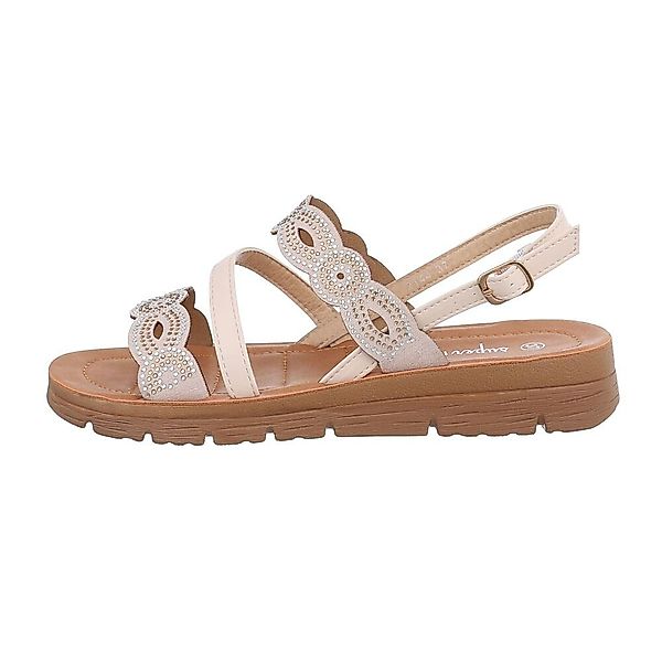 Ital-Design Damen Freizeit Riemchensandalette Keilabsatz/Wedge Riemchensand günstig online kaufen