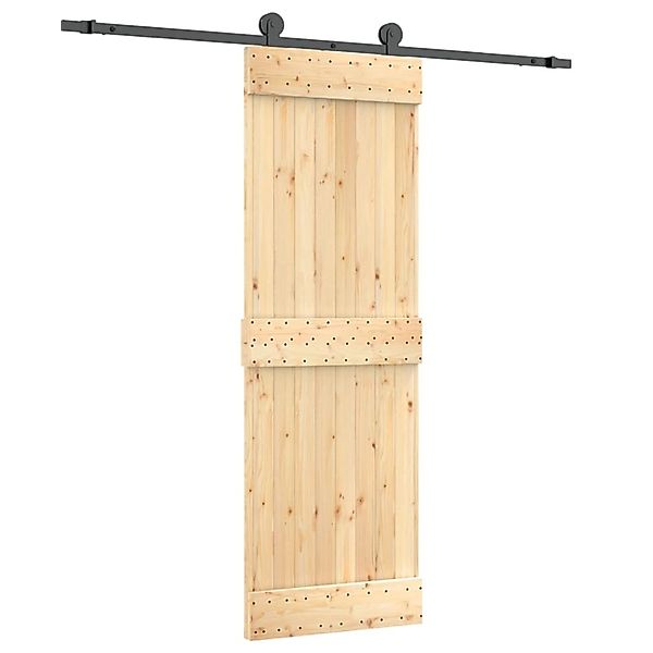 vidaXL Schiebetür mit Beschlag 70x210 cm Massivholz Kiefer 3203064 günstig online kaufen