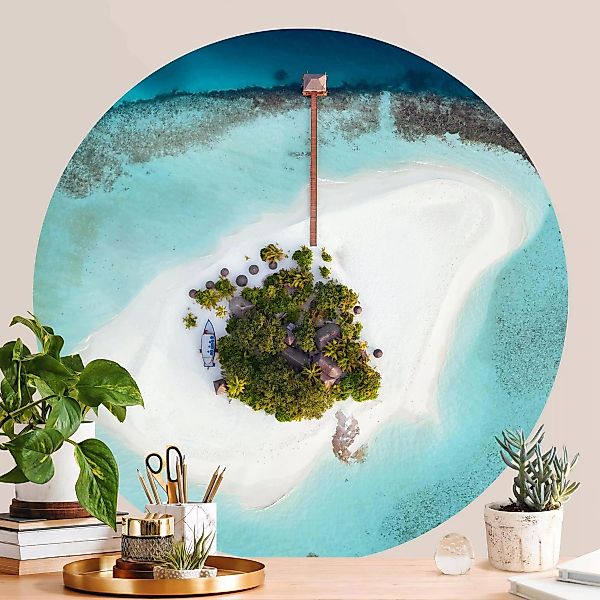 Runde Tapete selbstklebend Ozeanparadies Malediven günstig online kaufen