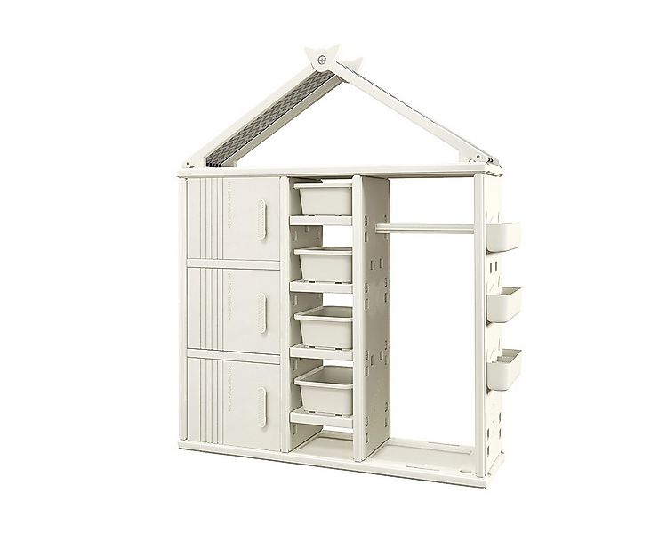 COSTWAY Kinderregal, Spielzeugregal in Hausform mit Boxen und Schubladen günstig online kaufen