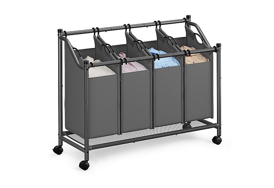 SONGMICS Wäschekorb, mit Rollen, abnehmbaren Wäschesäcken, Wäschewagen, 4 x günstig online kaufen