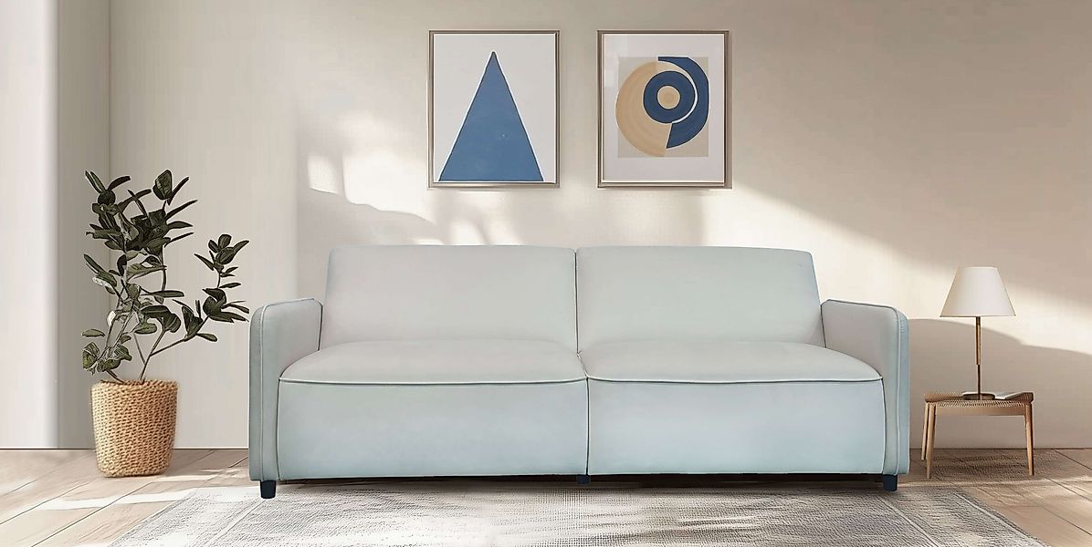 Dorel Home 3-Sitzer »Allie Curved Schlafsofa 209 cm«, Bettfunktion (110/190 günstig online kaufen