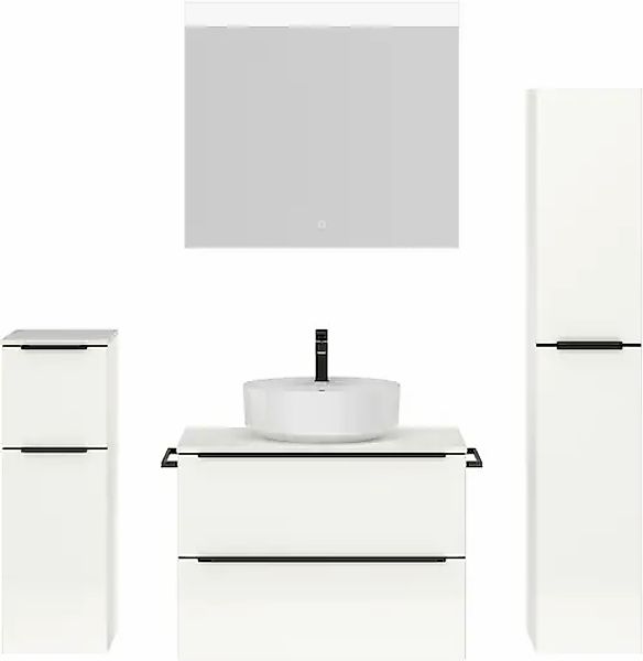 nobilia® Badmöbel-Set »Alvene« vormontiert, mit Soft-Close, 4 Stk. tlg. günstig online kaufen