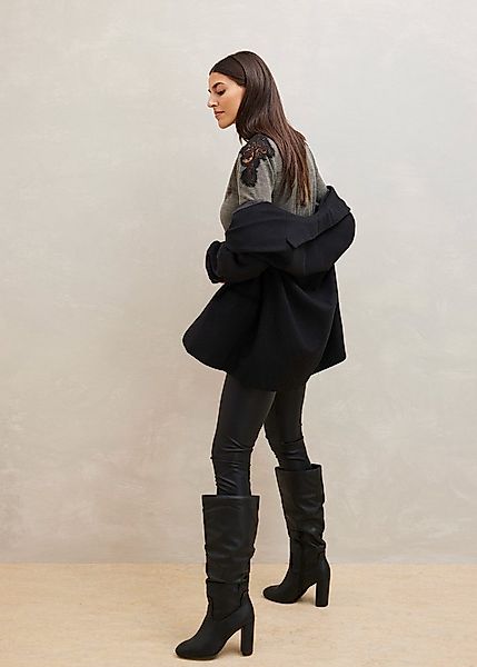 bonprix Strickpullover aus Polyacryl, mit Spitze aus Polyester und Elasthan günstig online kaufen