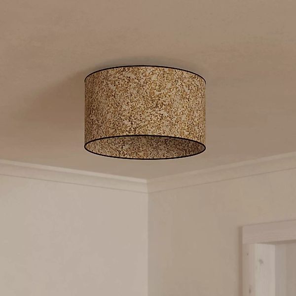 Deckenlampe Butterburn, Ø 38 cm, beige/grün, Stoff günstig online kaufen