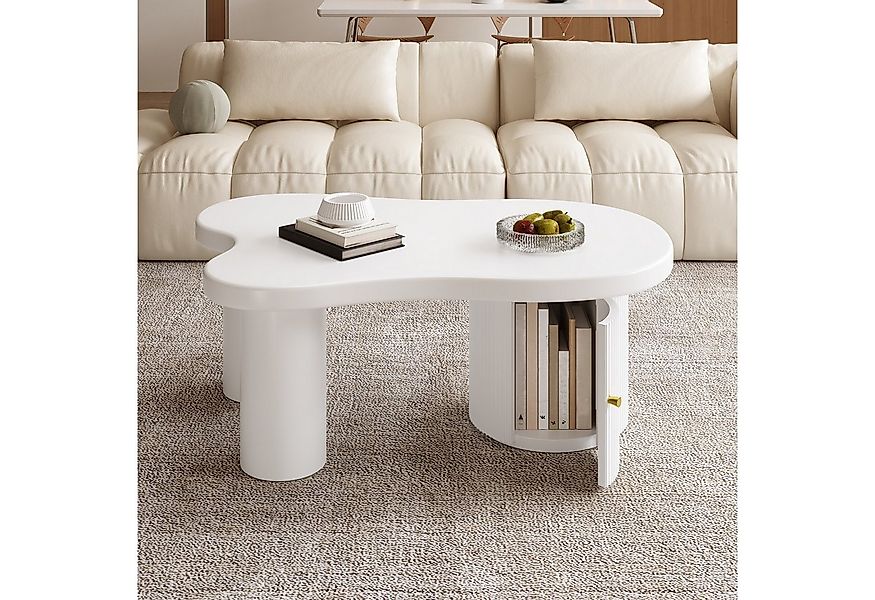 STILVORA Couchtisch Sofatisch mit 2 Schubladen,Asymmetrischer Wolkenform-Ka günstig online kaufen