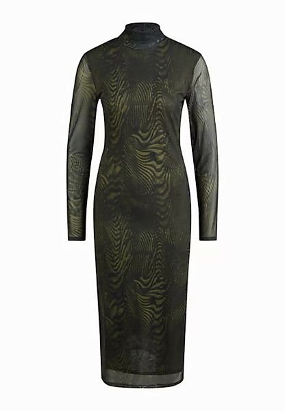 MARC AUREL Druckkleid Meshkleid mit abstraktem Linienprint khaki varied günstig online kaufen