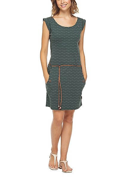 Ragwear Damen Kleid TAG ZIG ZAG 2211-20007 Dark Green 5021 Dunkelgrün günstig online kaufen