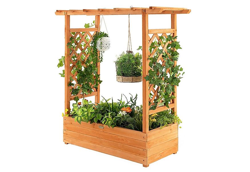 COSTWAY Hochbeet, mit Rankgitter & hängendem Dach, für Kletterpflanzen, 100 günstig online kaufen