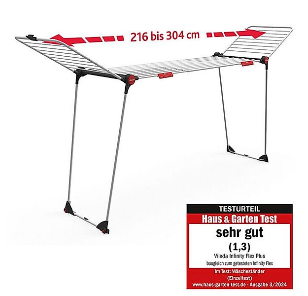 Vileda Wäscheständer Vileda INFINITY Flex, Ausziehbar auf 304 cm - für groß günstig online kaufen