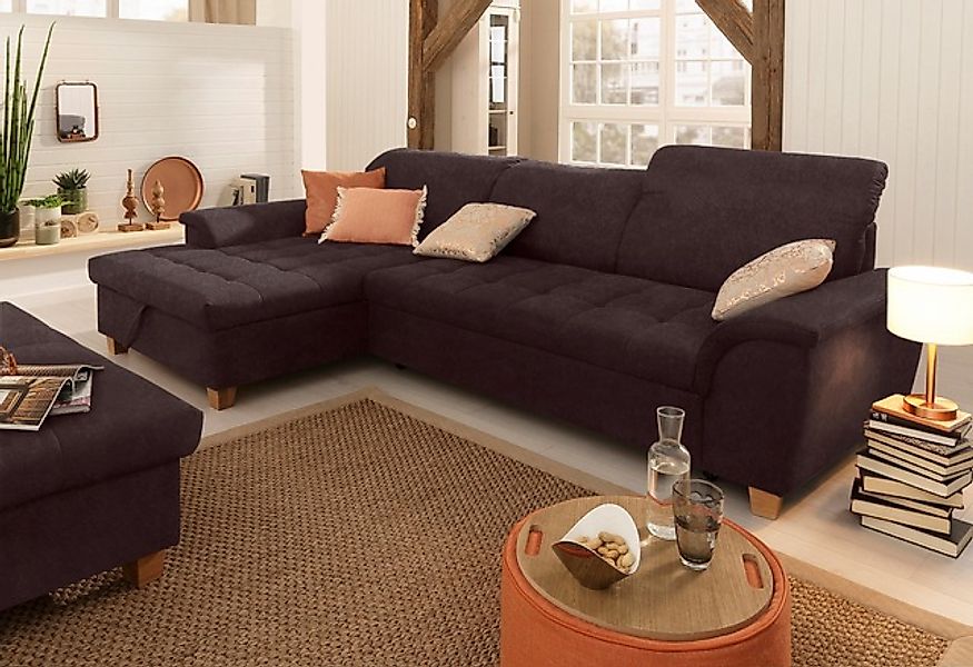 Home affaire Ecksofa »Lyla fester Sitzkomfort, bequeme Armlehnen, Breite 27 günstig online kaufen