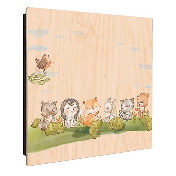 Banjado Schlüsselkasten Holz 30x30cm Schwarz Scharnier Rechts 50 Haken Desi günstig online kaufen
