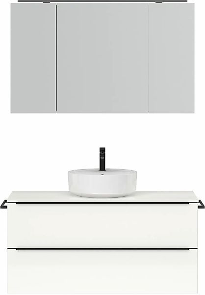 nobilia Badmöbel-Set, (2 St., vormontiert, mit Soft-Close), inkl. Spiegelsc günstig online kaufen