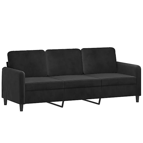 vidaXL 3-Sitzer-Sofa Schwarz 180 cm Samt 359457 günstig online kaufen