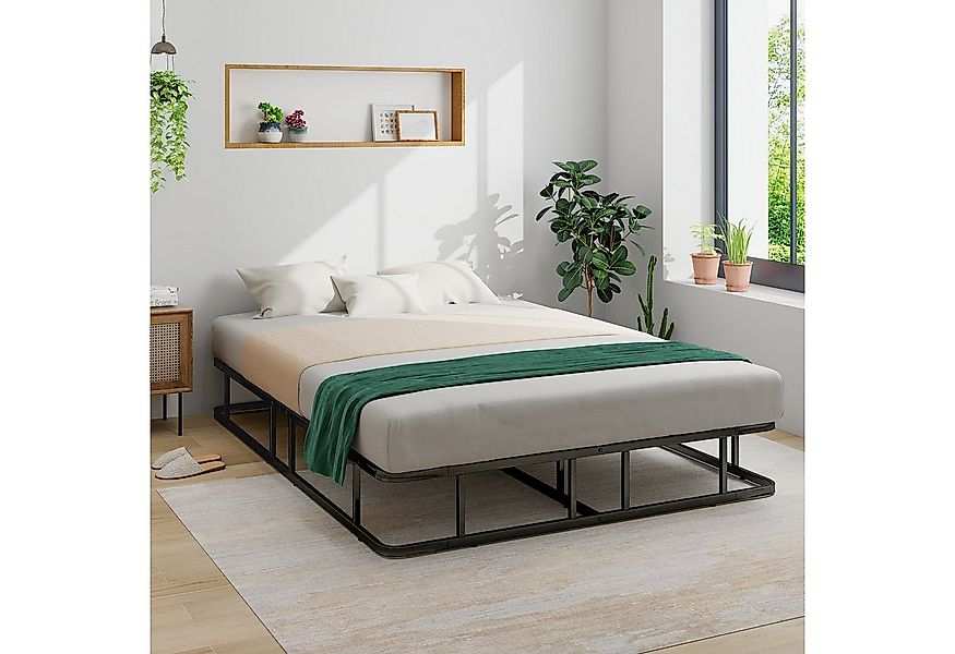 COSTWAY Metallbett, Bettgestell aus Metall, für 140x200 cm Matratze günstig online kaufen