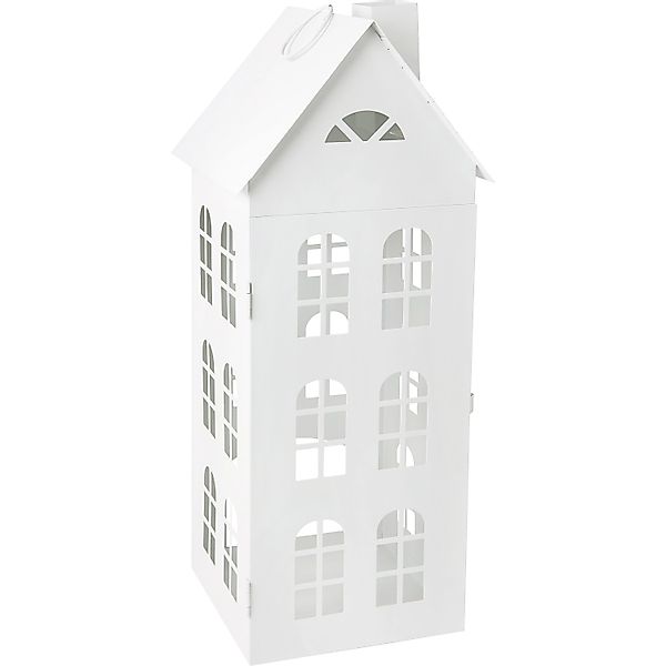 Metall-Laterne Haus Weiß 18,5 cm x 18 cm x 46 cm günstig online kaufen