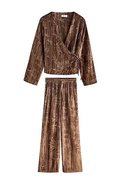 Next Pyjama Langärmeliger Samt-Pyjama in Wickeloptik (2 tlg) günstig online kaufen