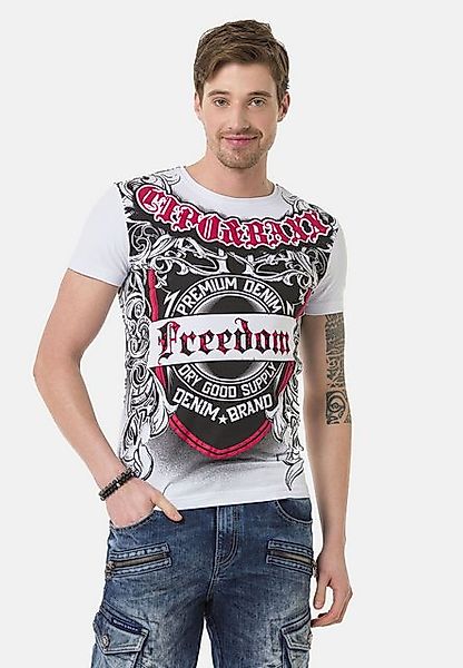 Cipo & Baxx T-Shirt T-Shirt große Tribal- und Markenprints setzen rockige A günstig online kaufen