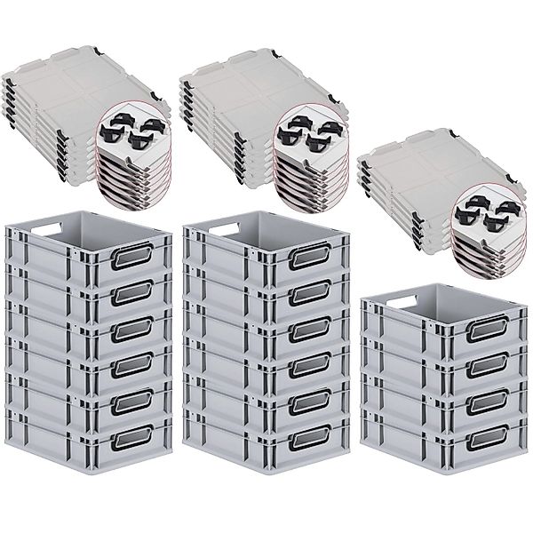 PROREGAL SuperSparSet 16x Eurobox Nextgen Color Mit Auflagedeckel HxBxT 12x günstig online kaufen