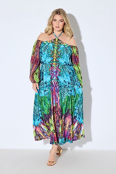 Ulla Popken Maxikleid Offshoulder-Maxikleid Chiffon günstig online kaufen