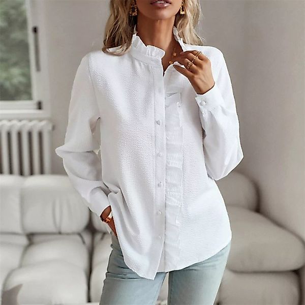 RUZU UG Langarmbluse Damen bluse mit langen Ärmeln, stilvolle Bürokleidung günstig online kaufen