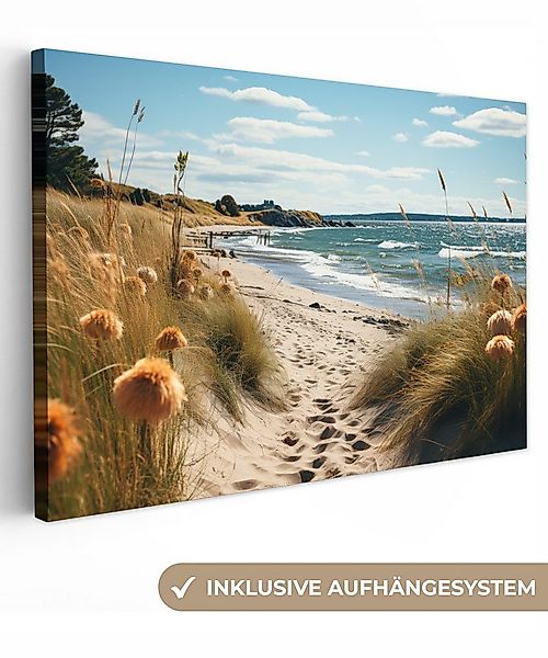 OneMillionCanvasses® Leinwandbild Strand - Dünen - Strandhafer - Meer - San günstig online kaufen