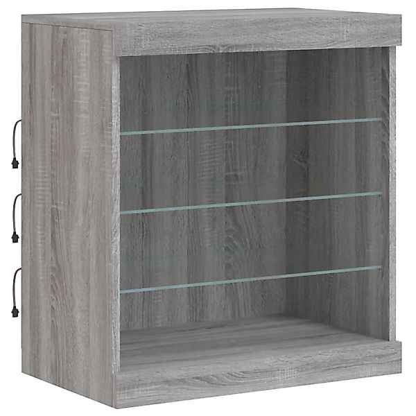 vidaXL Sideboard mit LED-Leuchten Grau Sonoma 60,5x37x67 cm 836698 günstig online kaufen