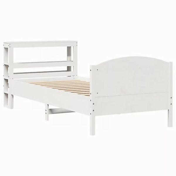 vidaXL Bett Massivholzbett ohne Matratze Weiß 75x190 cm Kiefernholz günstig online kaufen