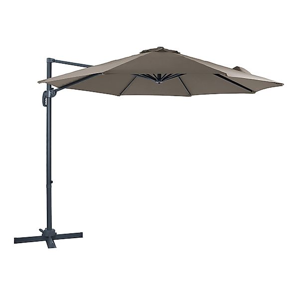 AXI Ampelschirm Ø 300 cm Taupe mit Handöffner günstig online kaufen
