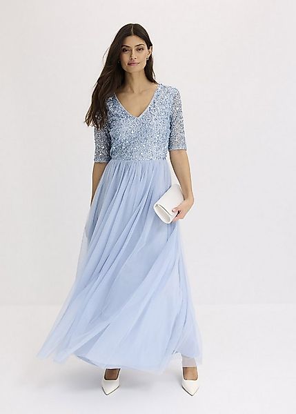 bonprix Abendkleid für festliche Anlässe, mit Tüll-Rock und Pailletten im O günstig online kaufen