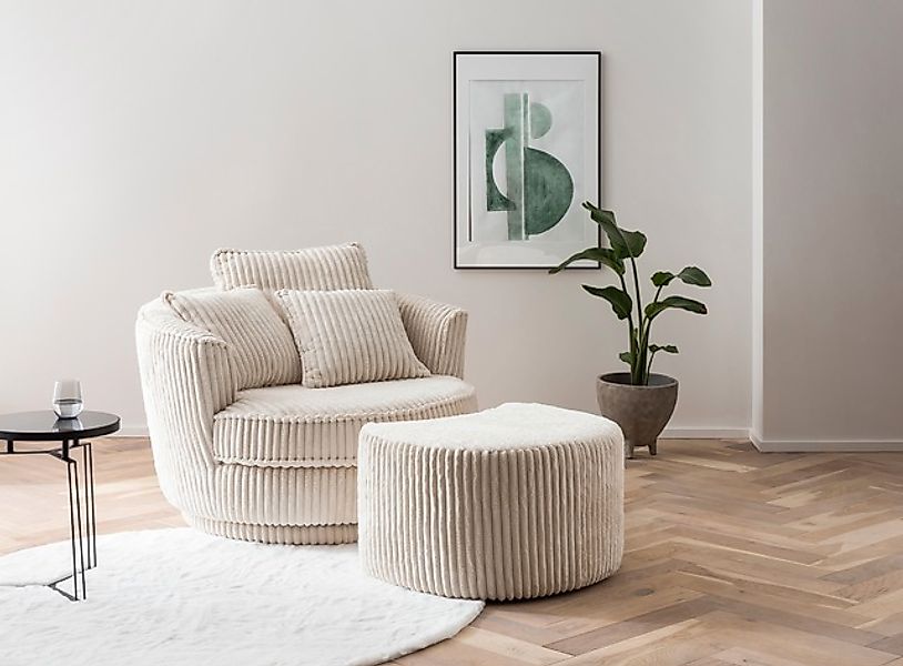 Leonique Drehsessel »MAISIE, Love Seat XXL Lese-Sessel, Big-Sessel mit Hock günstig online kaufen