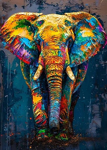 TPFLiving Kunstdruck OHNE RAHMEN, Abstrakte Tiere - Graffiti Kunst - Löwe, günstig online kaufen