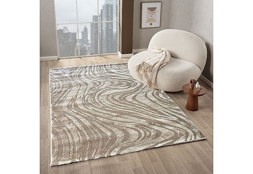 Vimoda Teppich Wellenmuster, modernerer Design, dicht & weich, Rechteckig, günstig online kaufen