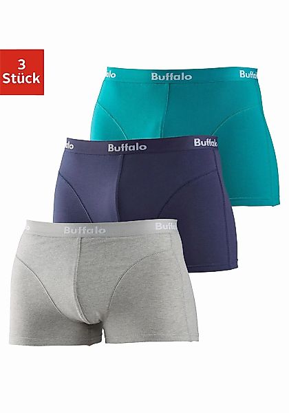 Buffalo Boxer "Boxershorts für Herren", (Packung, 3 St.), mit Overlock-Näht günstig online kaufen