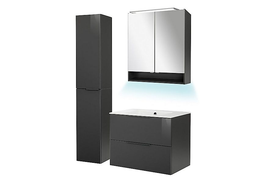 FACKELMANN Badmöbel-Set LUNA Badmöbel Set 5-teilig, 80 cm, Keramik+Spiegels günstig online kaufen