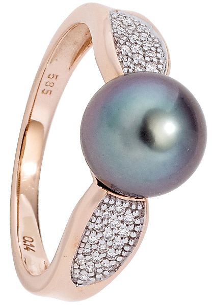 JOBO Perlenring "Ring mit Tahiti-Perle und 34 Diamanten", 585 Roségold günstig online kaufen